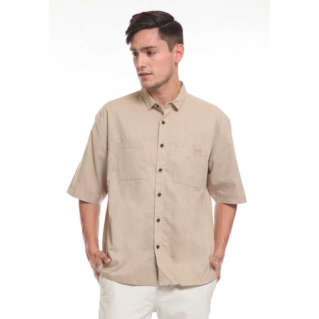 Men's Top By MOC Kemeja Pria Basic Polos Pendek Boxy Fit Monza Best Seller