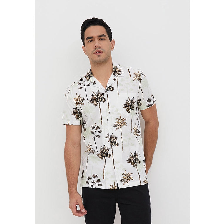 Men's Top By MOC Kemeja Pria Printing Pendek Modern Fit Gili Best Seller