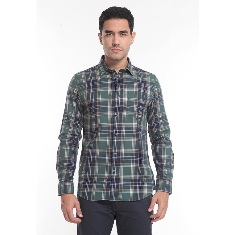Men's Top By MOC Kemeja Pria Flannel Panjang Slim Fit Scotlio Best Seller