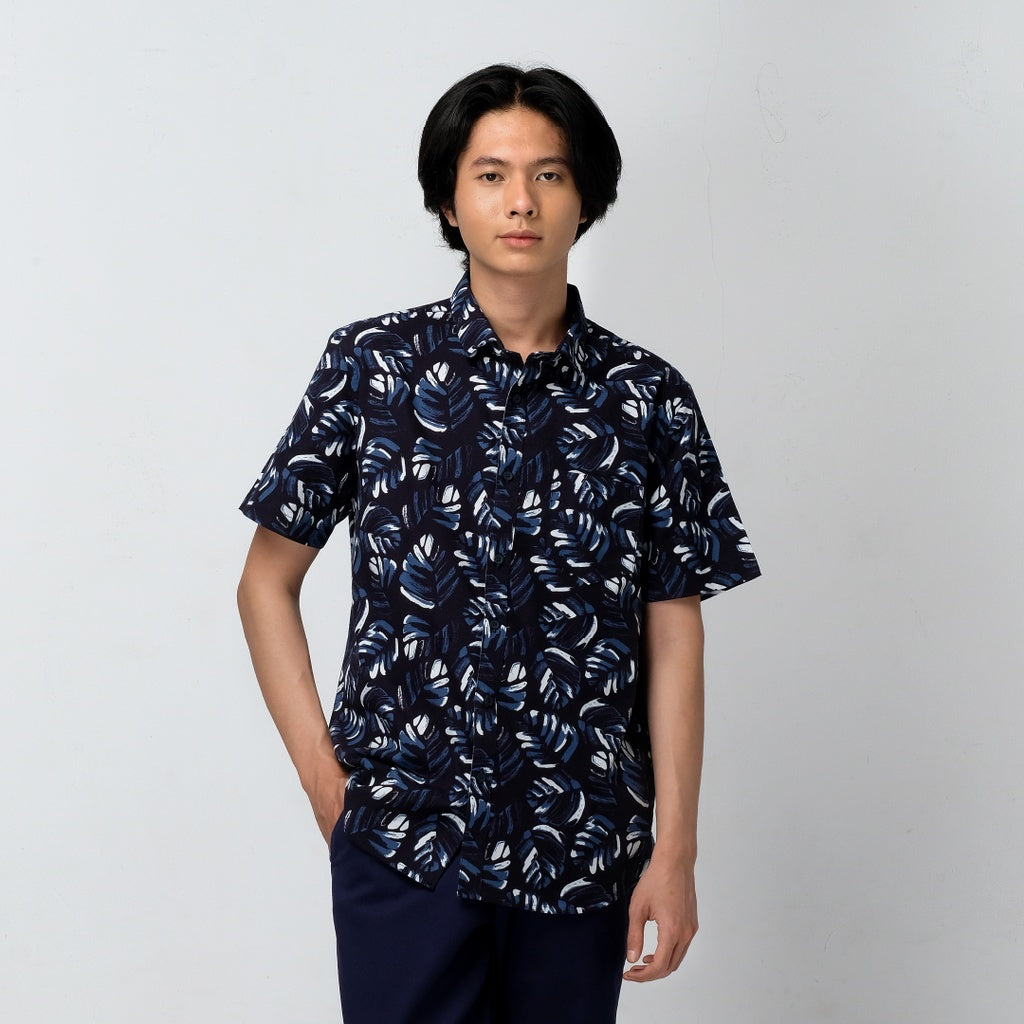 Men's Top By MOC Kemeja Pria Printing Pendek Modern Fit Navajo Best Seller