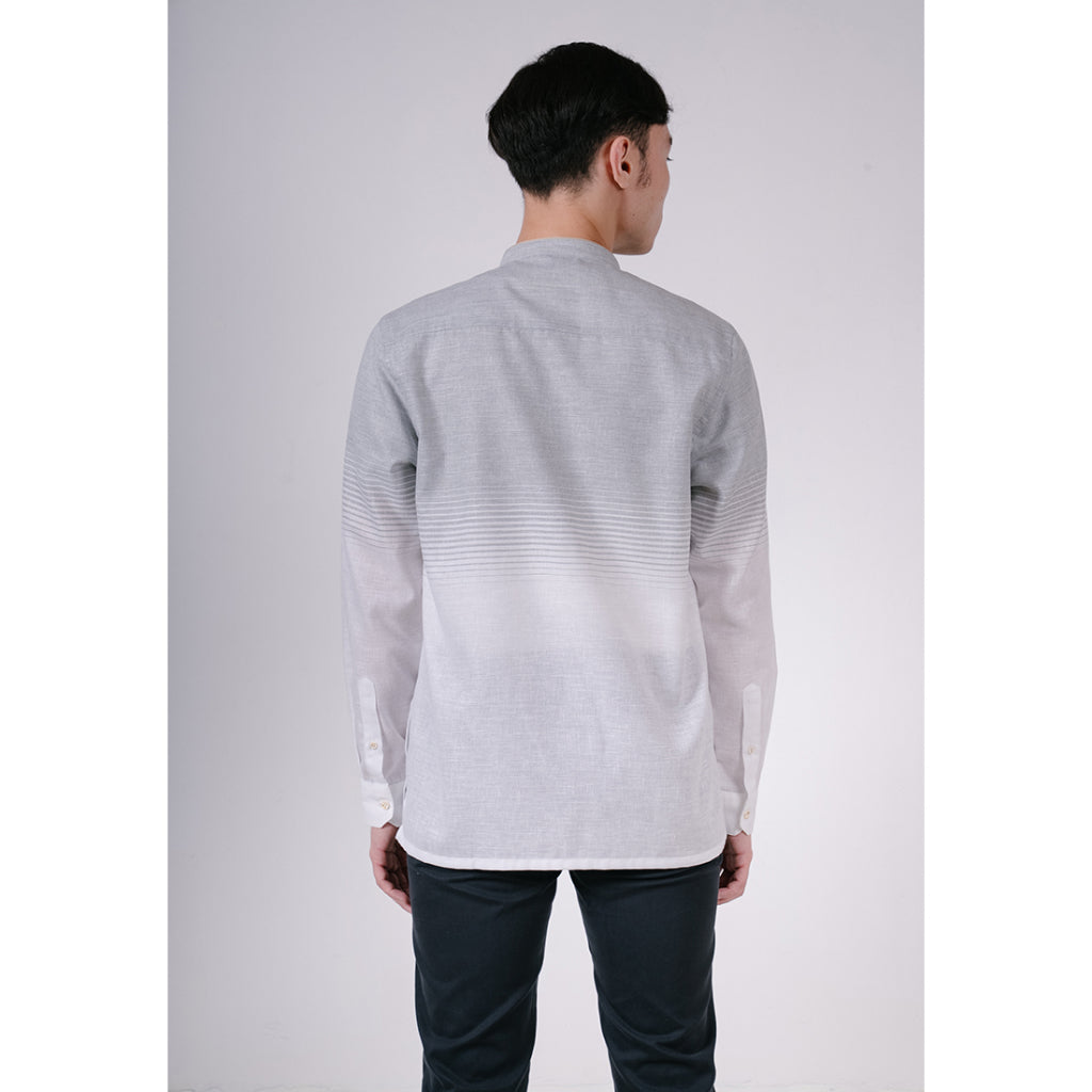 Men's Top by MOC Kemeja Koko Lengan Panjang Pria Elyas - Grey