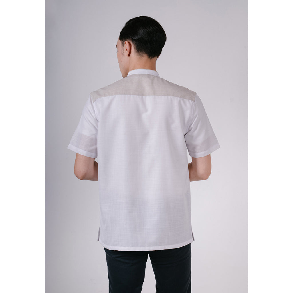 Men's Top by MOC Kemeja Koko Lengan Pendek Pria BAHRAIN - WHITE