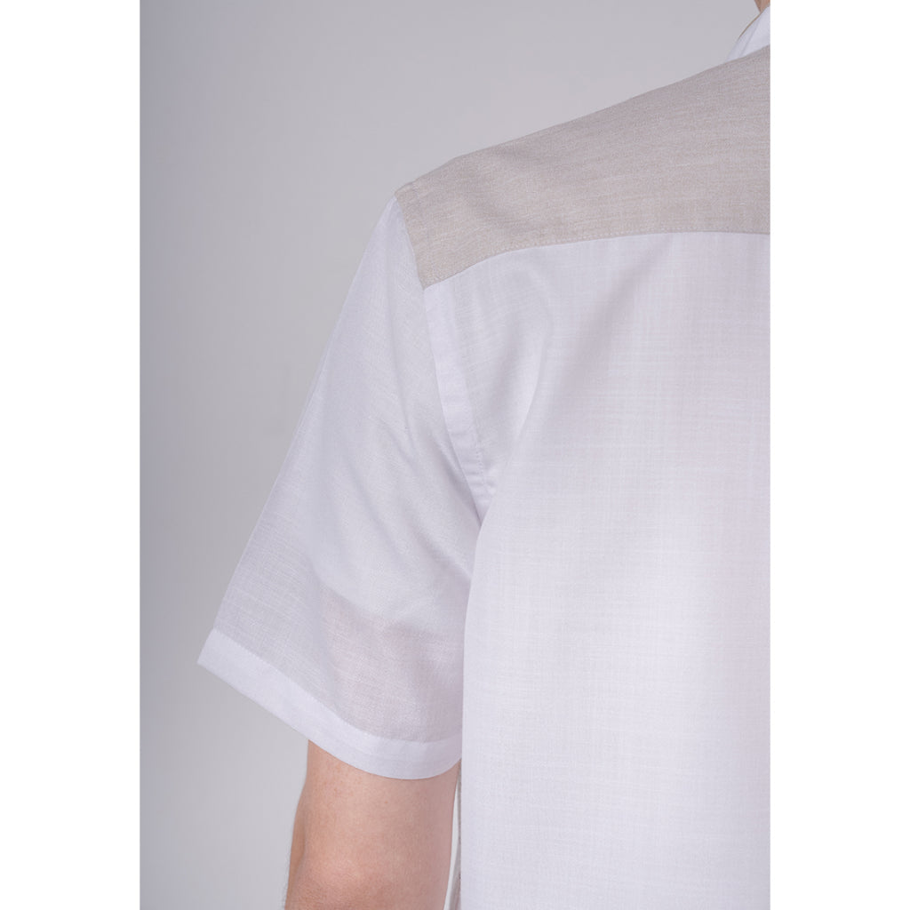 Men's Top by MOC Kemeja Koko Lengan Pendek Pria BAHRAIN - WHITE