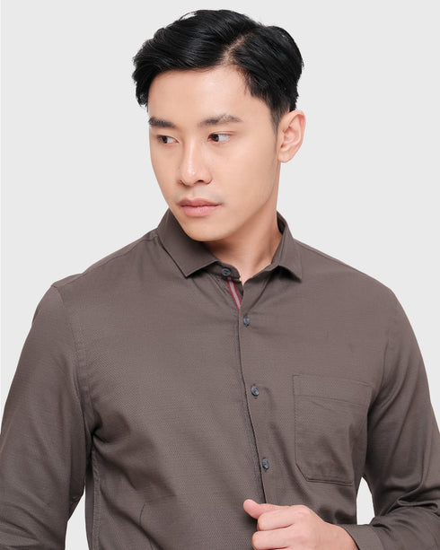 MOC Kemeja Lengan Panjang Pria GORDIAN - DARK GREY