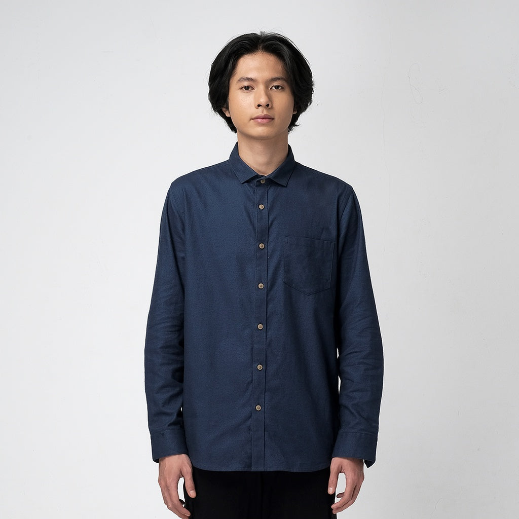 Men's Top By MOC Kemeja Pria Basic Polos Panjang Modern Fit Fraser Best Seller