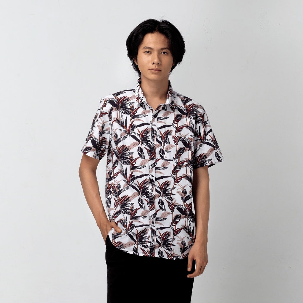 Men's Top By MOC Kemeja Pria Printing Pendek Modern Fit Navajo Best Seller
