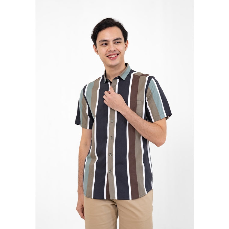 Men's Top By MOC Kemeja Lengan Pendek Pria Modern Fit Hazelton Best Seller