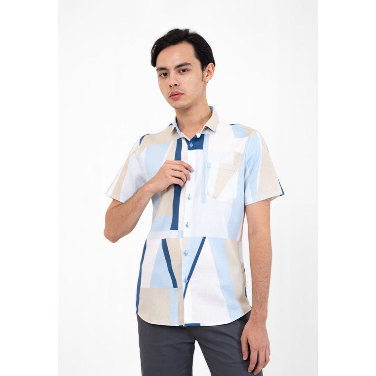 Men's Top By MOC Kemeja Lengan Pendek Pria Slim Fit Glendale Best Seller