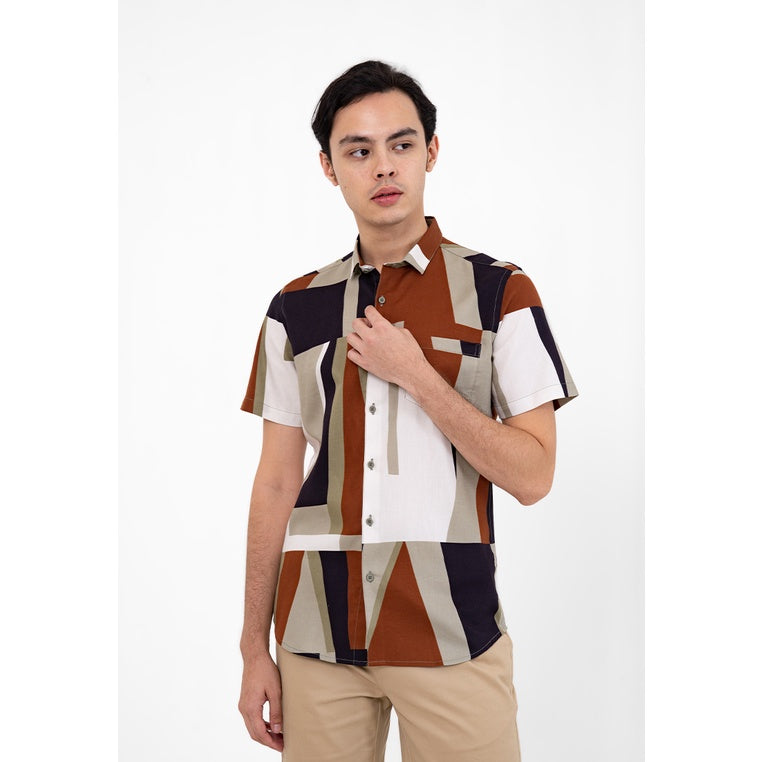 Men's Top By MOC Kemeja Lengan Pendek Pria Slim Fit Glendale Best Seller
