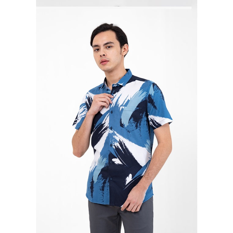 Men's Top By MOC Kemeja Lengan Pendek Pria Slim Fit Glendale Best Seller