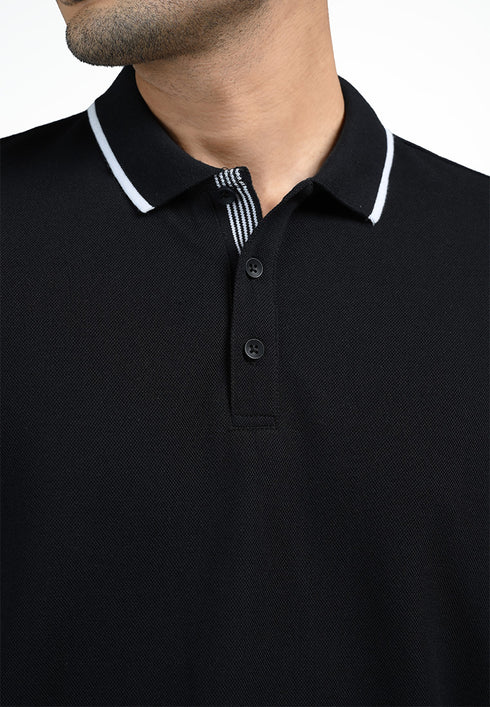 MOC Kaos Polo Lengan Pendek Pria COLTON-BLACK