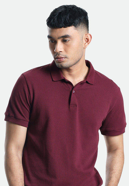 MOC Kaos Polo Lengan Pendek Pria PAROS-MAROON