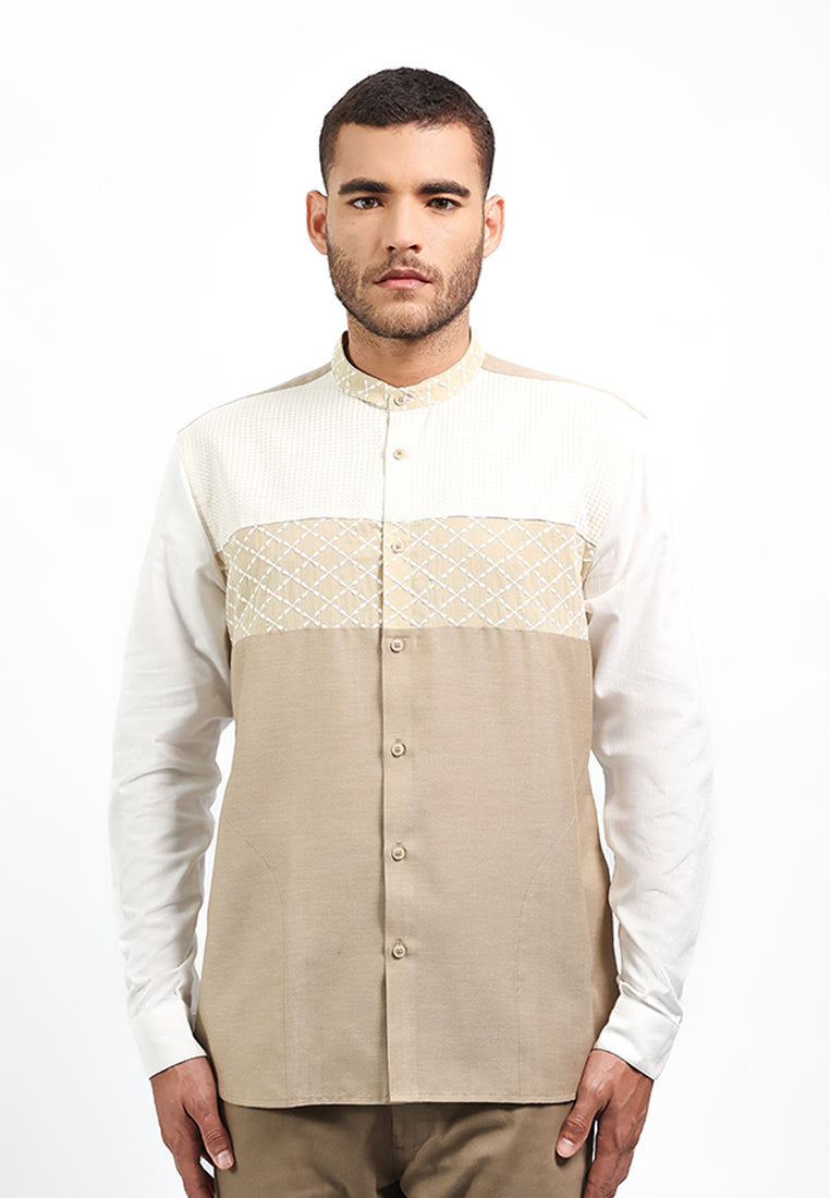 MOC Kemeja Koko Lengan Panjang Pria AMORY-KHAKI