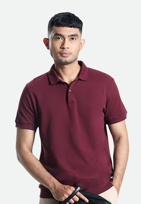 MOC Kaos Polo Lengan Pendek Pria PAROS-MAROON
