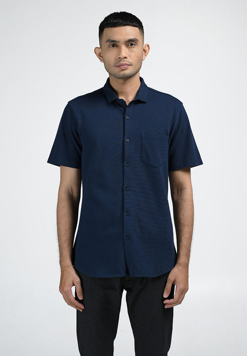 MOC Kemeja Lengan Pendek Pria BASLOW-NAVY
