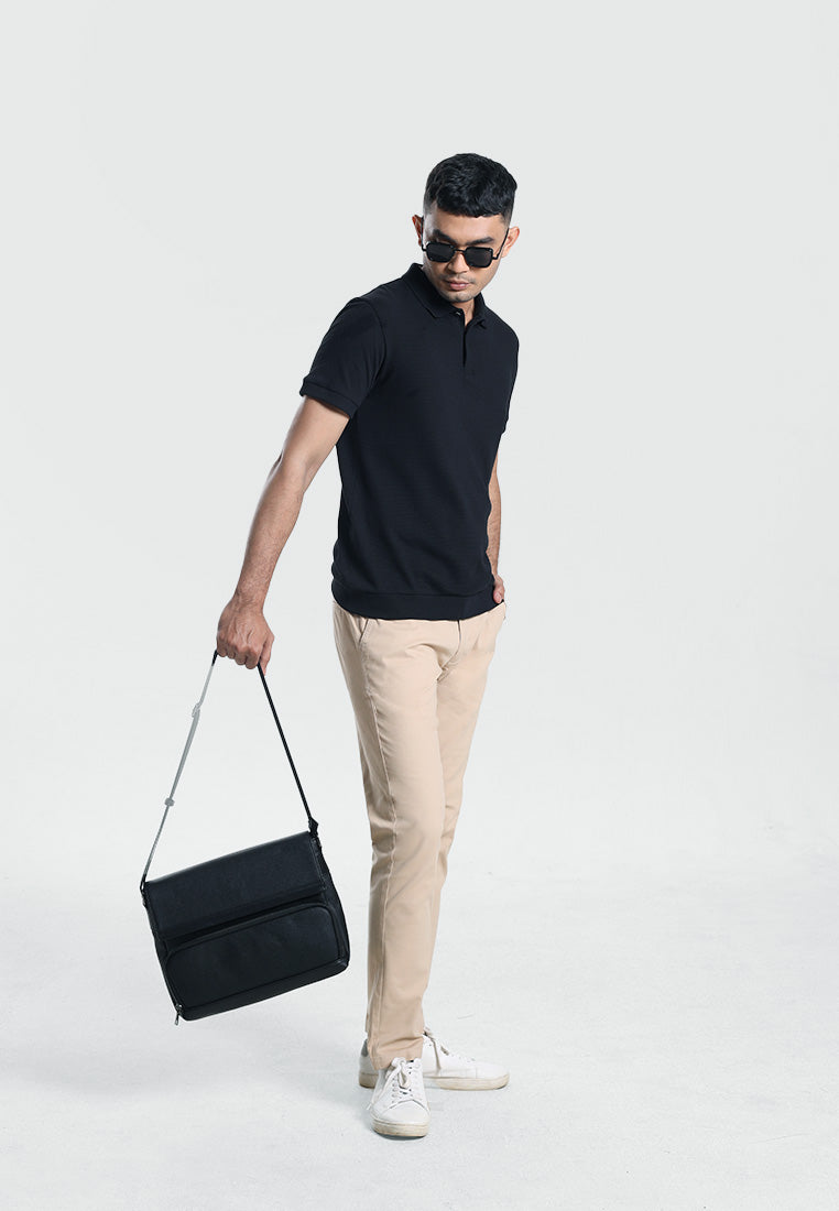 MOC Kaos Polo Lengan Pendek Pria PAROS - BLACK