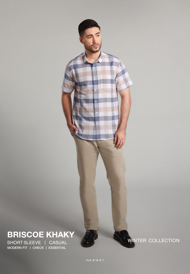 MOC Kemeja Lengan Pendek Pria Briscoe - Khaki