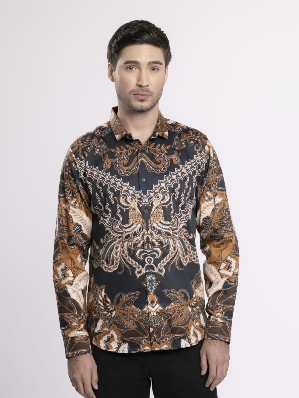 MOC Kemeja Batik Lengan Panjang Pria JANITRA-BROWN