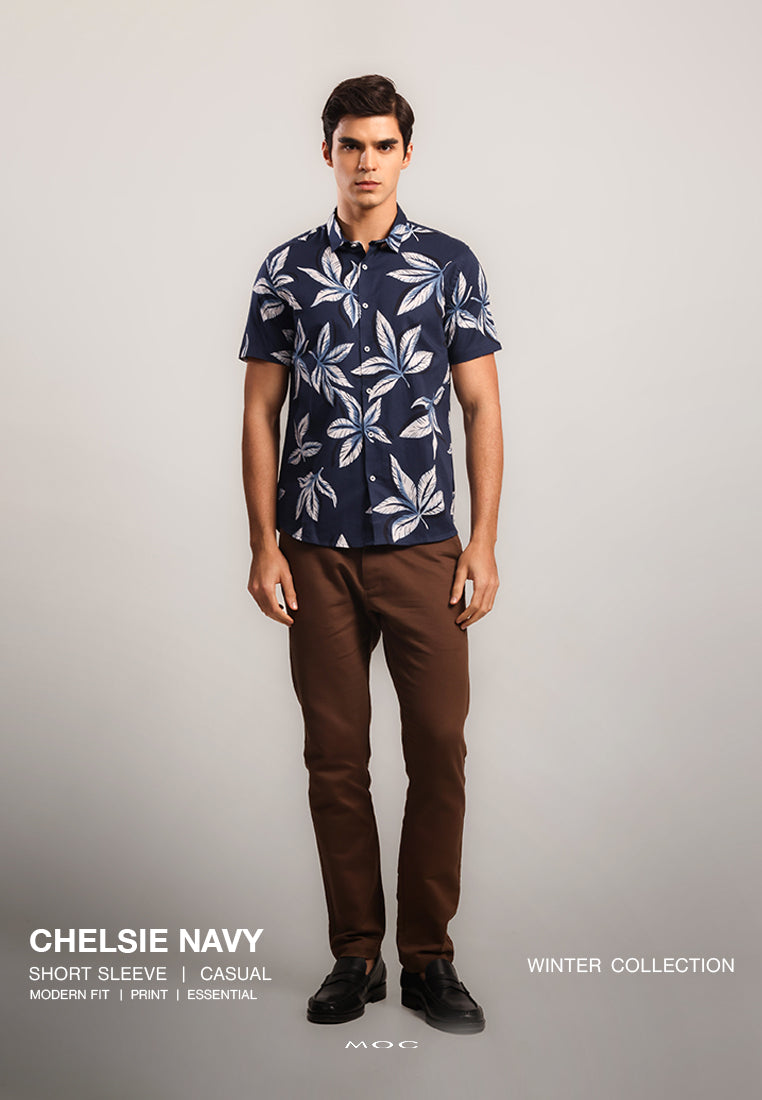 MOC Kemeja Lengan Pendek Pria Chelsie - Navy
