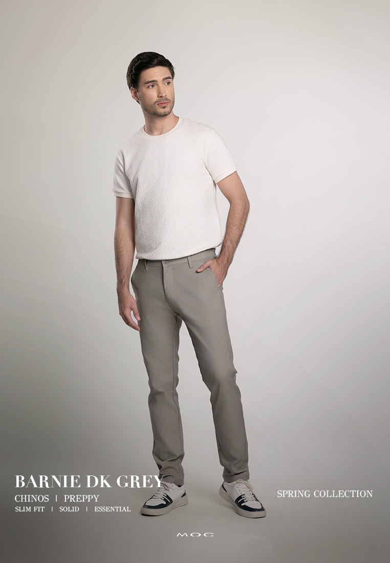 MOC Celana Panjang Chinos Pria Slim Fit BARNIE-DARK GREY