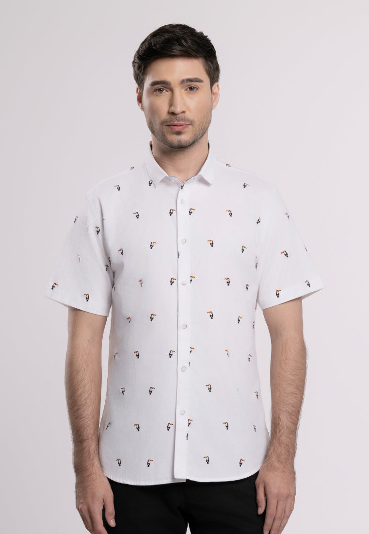 MOC Kemeja Lengan Pendek Pria GODRIC-WHITE