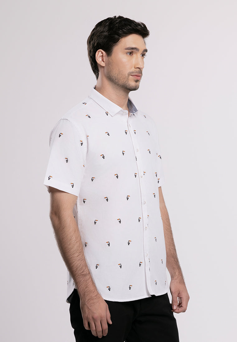 MOC Kemeja Lengan Pendek Pria GODRIC-WHITE