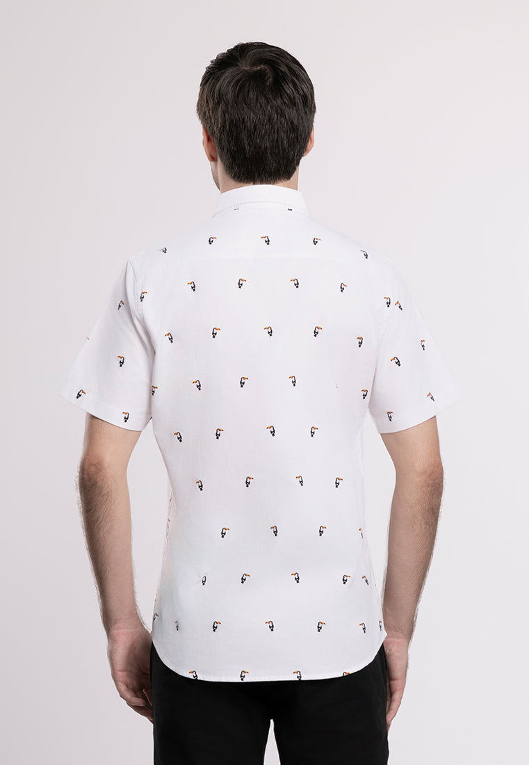 MOC Kemeja Lengan Pendek Pria GODRIC-WHITE