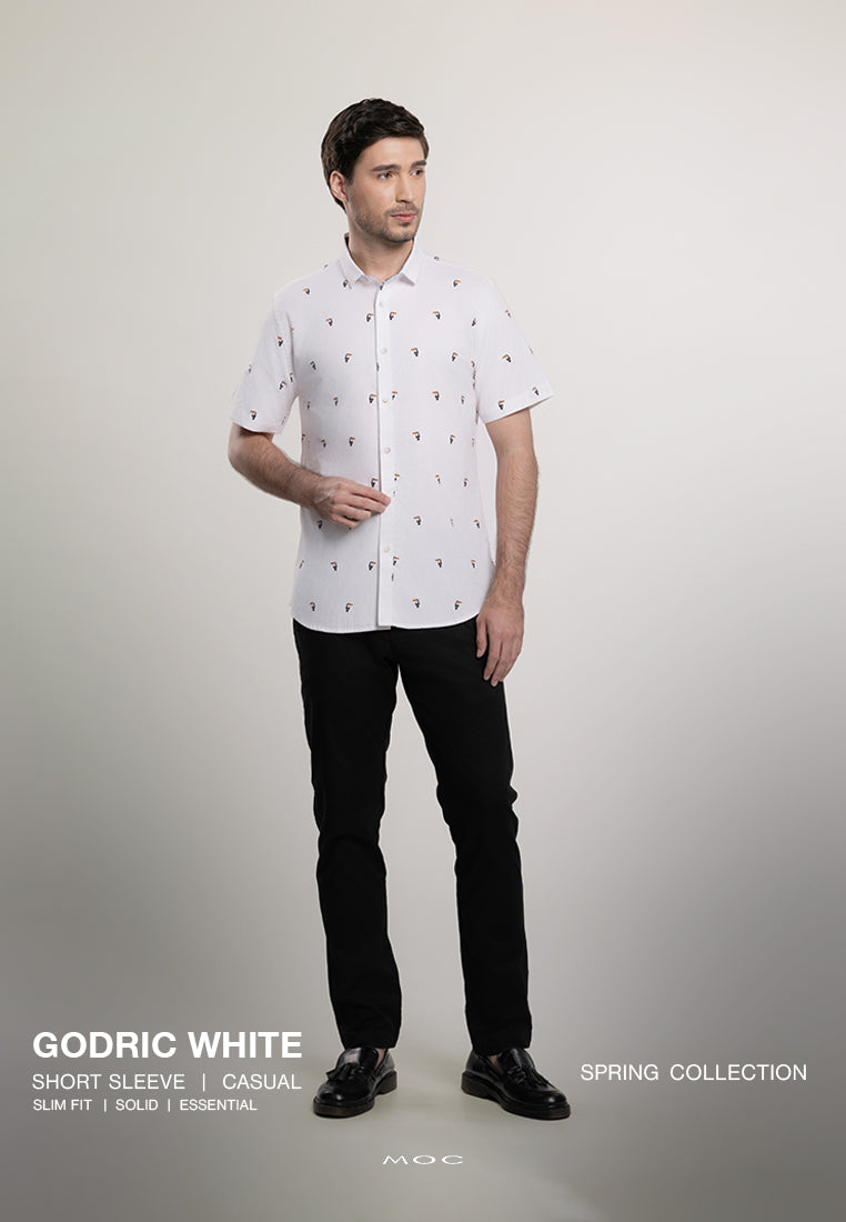 MOC Kemeja Lengan Pendek Pria GODRIC-WHITE
