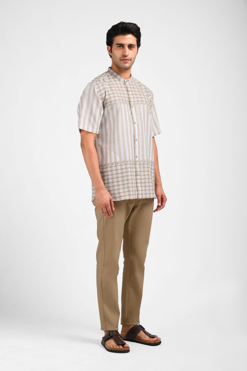 MOC Kemeja Koko Lengan Pendek Pria VENTUS-KHAKI