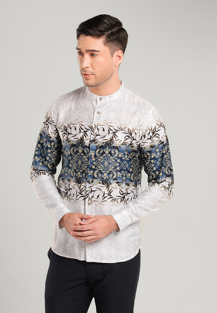 MOC Kemeja Batik Shanghai Lengan Panjang Pria HOGAN-WHITE