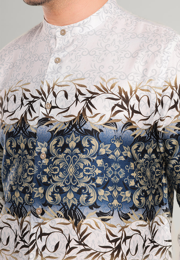 MOC Kemeja Batik Shanghai Lengan Panjang Pria HOGAN-WHITE