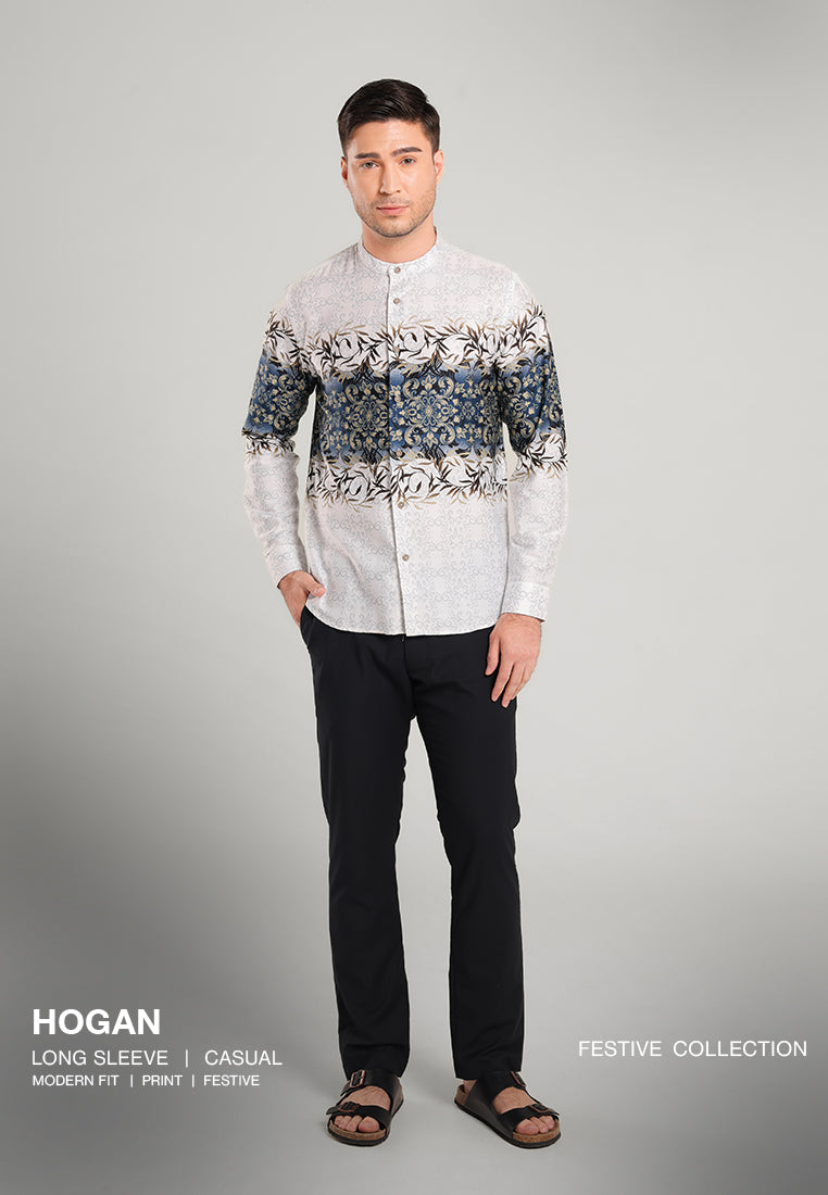 MOC Kemeja Batik Shanghai Lengan Panjang Pria HOGAN-WHITE