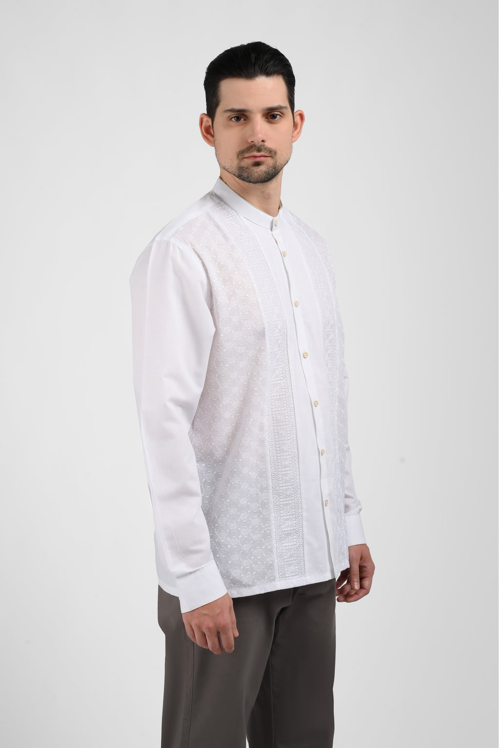 MOC Kemeja Koko Lengan Panjang Pria STANNIS-WHITE