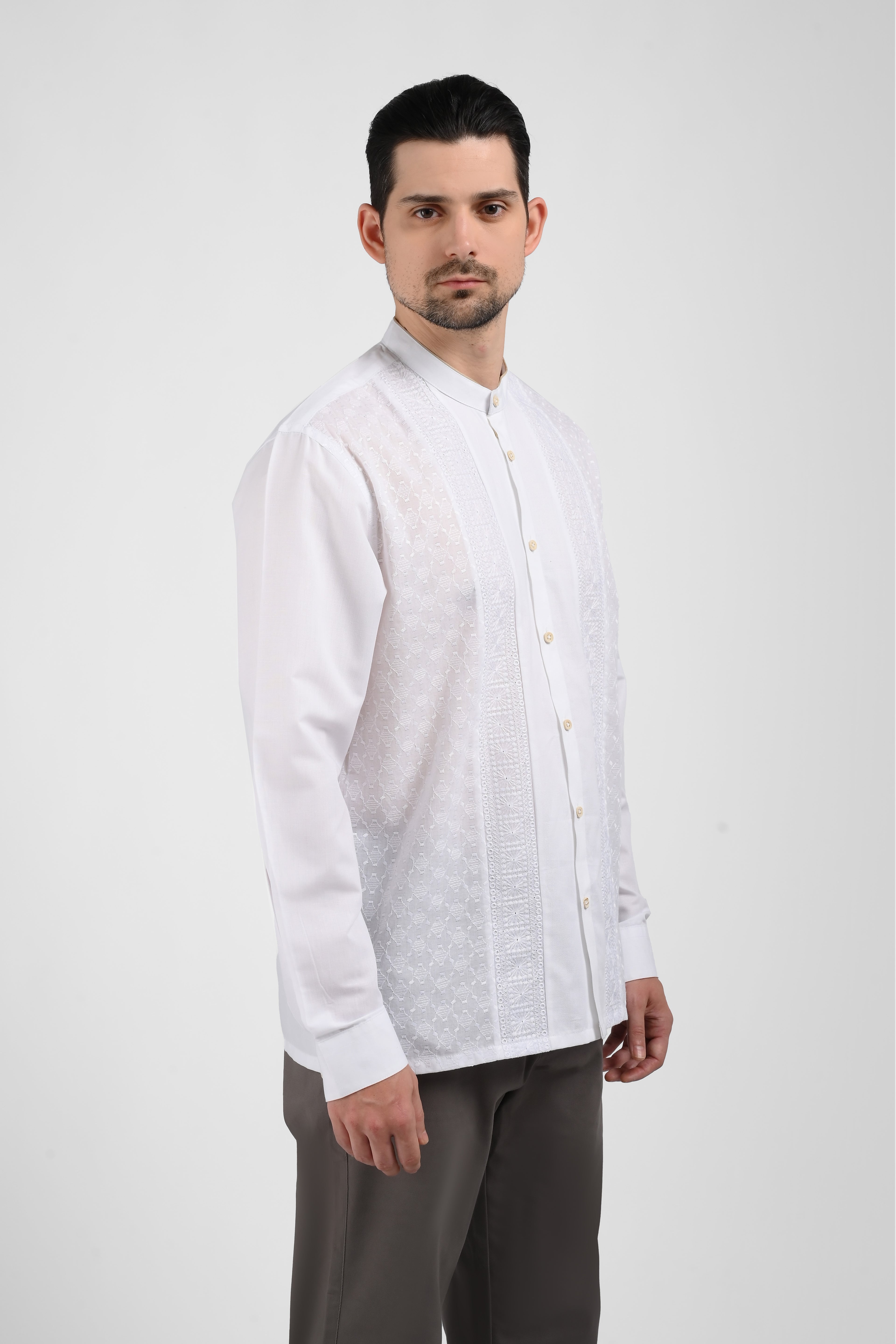 MOC Kemeja Koko Lengan Panjang Pria STANNIS-WHITE
