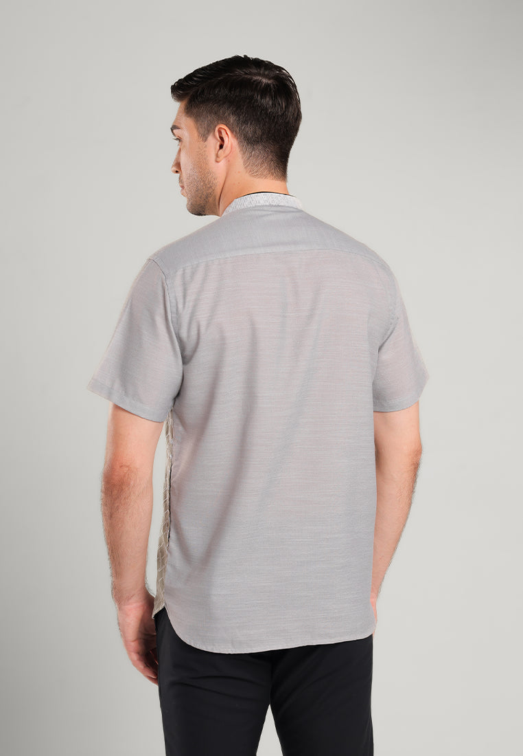 MOC Kemeja Koko Lengan Pendek Pria Tragan - Grey