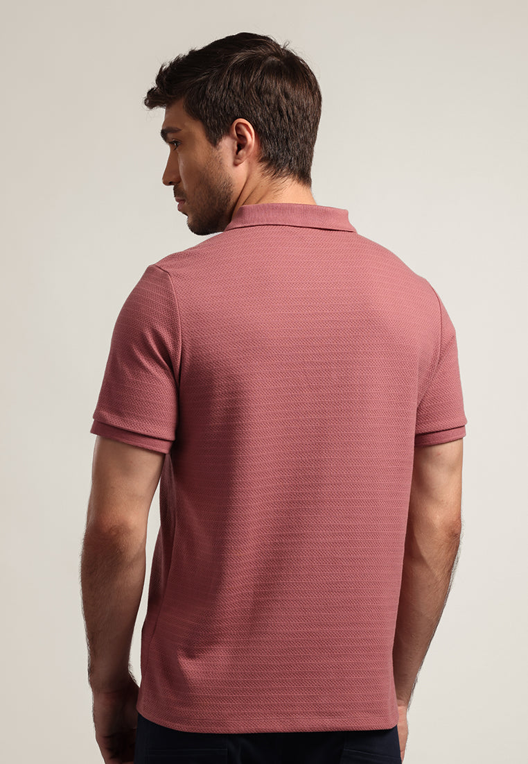 MOC Kaos Polo Lengan Pendek Pria Leo - Light Maroon