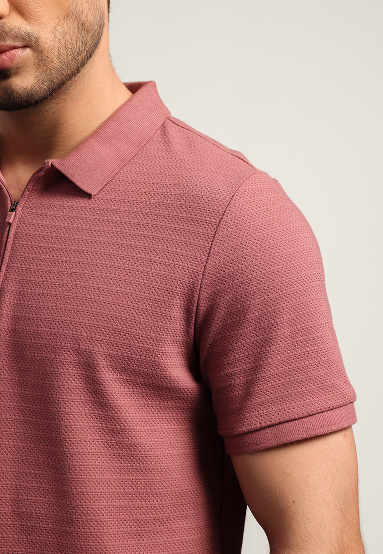 MOC Kaos Polo Lengan Pendek Pria Leo - Light Maroon