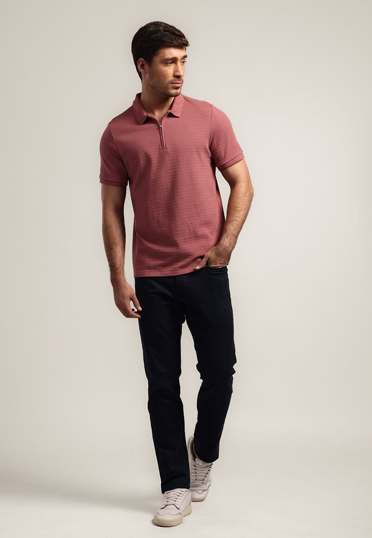 MOC Kaos Polo Lengan Pendek Pria Leo - Light Maroon