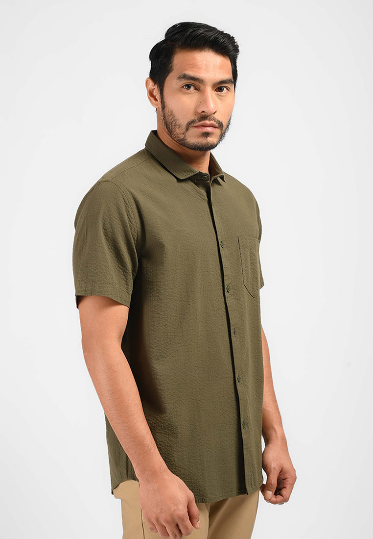 MOC Kemeja Lengan Pendek Pria FLIXTON-OLIVE