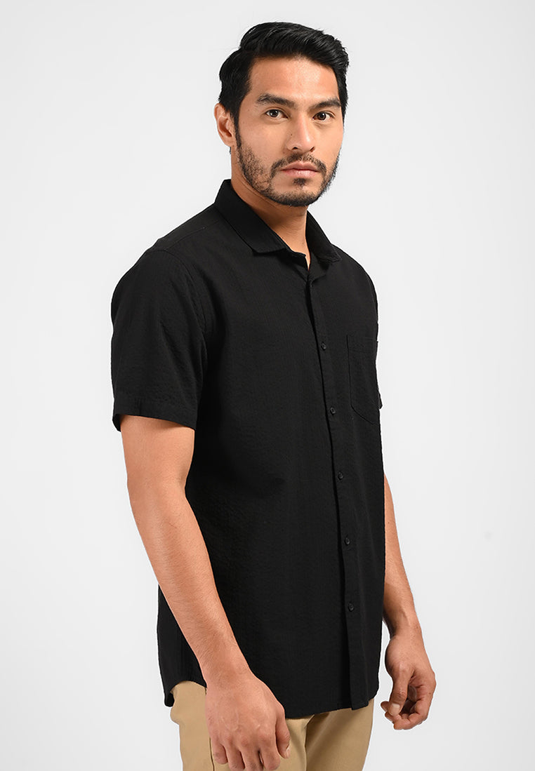 MOC Kemeja Lengan Pendek Pria FLIXTON-BLACK