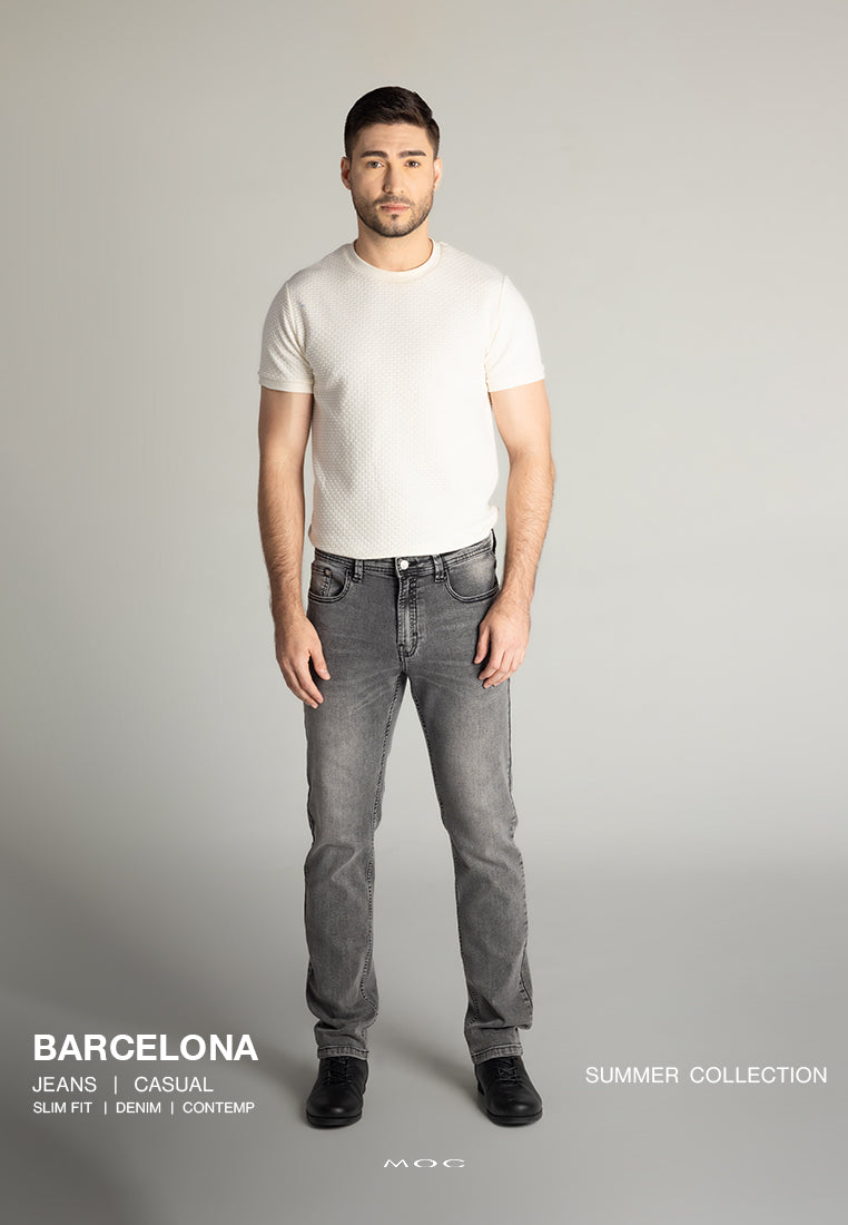MOC - Celana Panjang Denim Pria Barcelona - Dark Grey