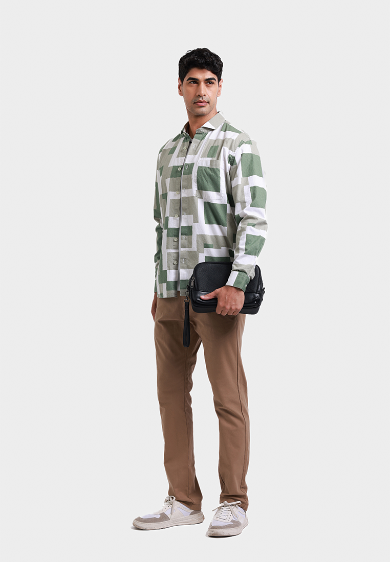 MOC Kemeja Lengan Panjang Pria GOBI - OLIVE