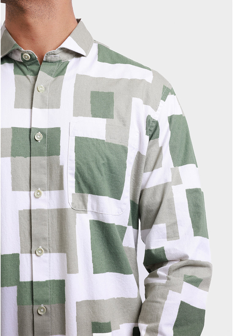 MOC Kemeja Lengan Panjang Pria GOBI - OLIVE