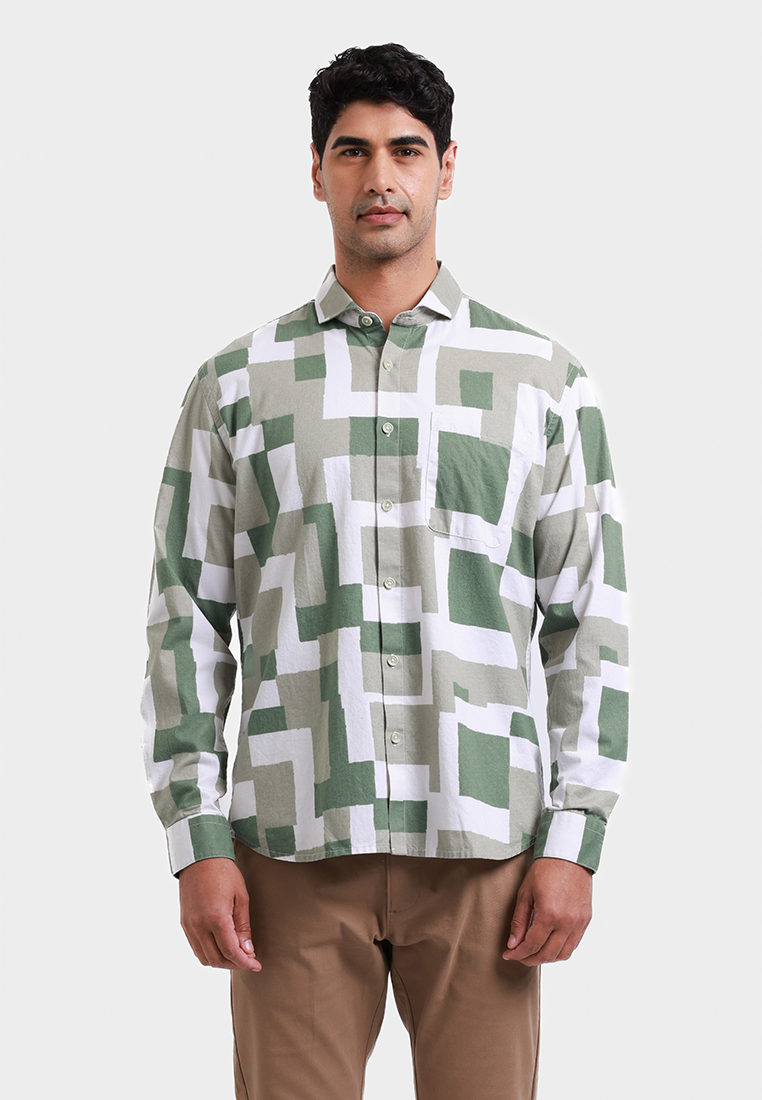 MOC Kemeja Lengan Panjang Pria GOBI - OLIVE