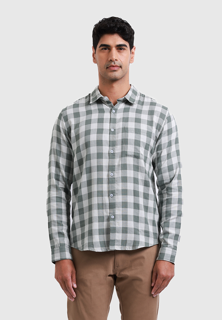 MOC Kemeja Lengan Panjang Pria GIBSON - OLIVE