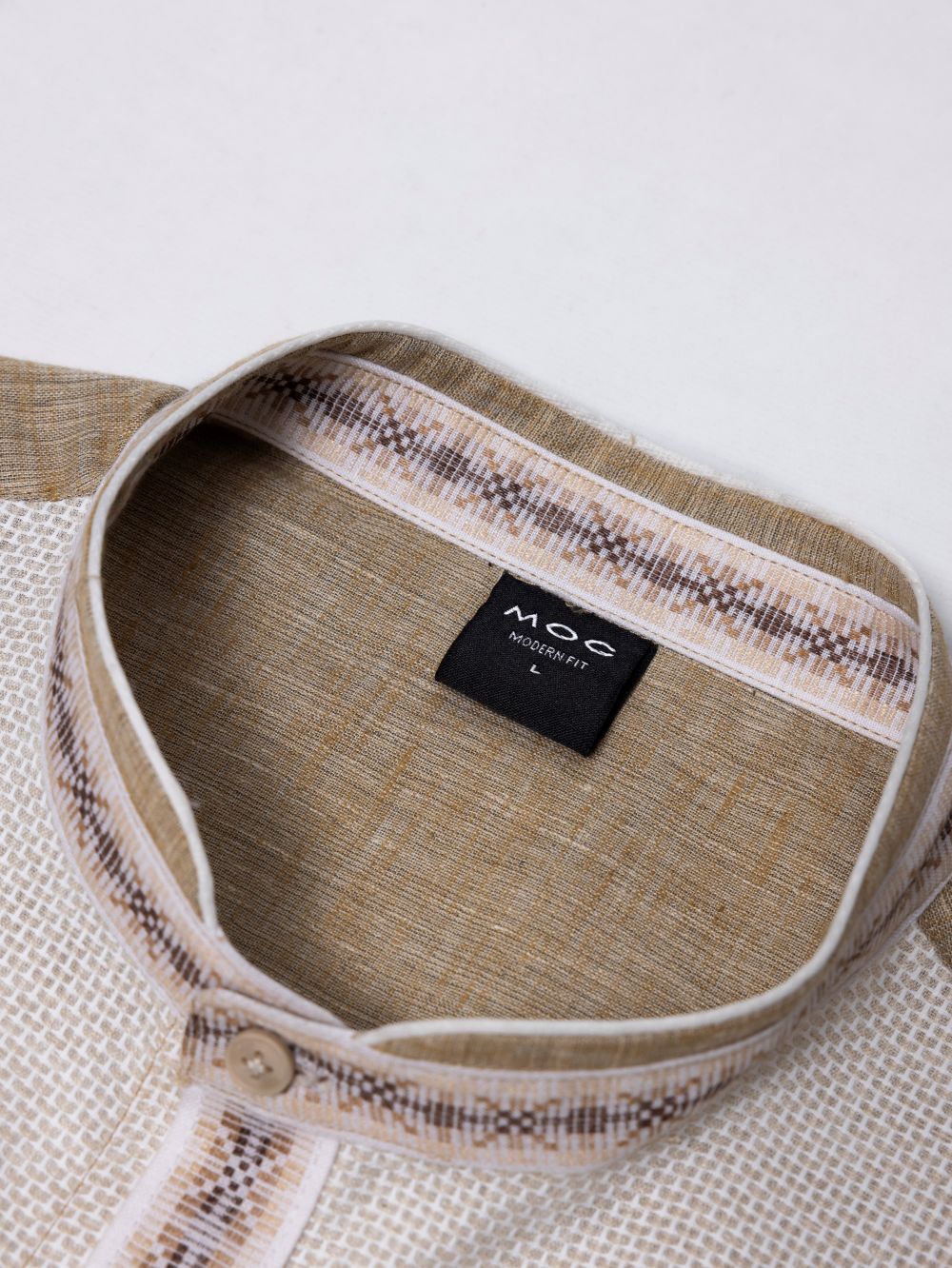MOC Kemeja Koko Lengan Panjang Pria Alfadh - Khaki