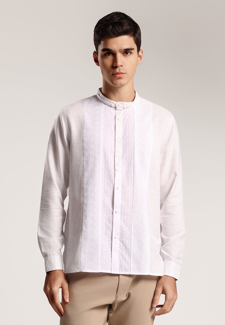 MOC Kemeja Koko Lengan Panjang Pria Allepo - White