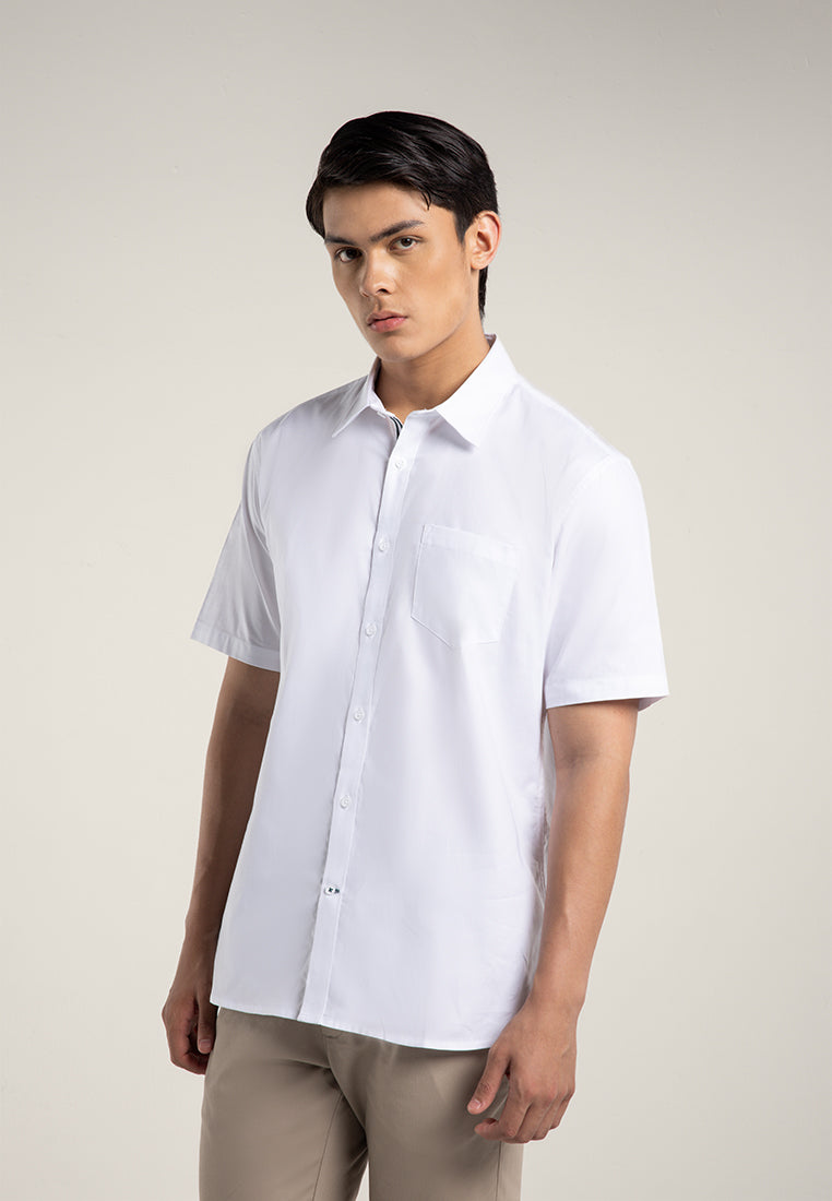 MOC Kemeja Lengan Pendek Pria Andrea - White