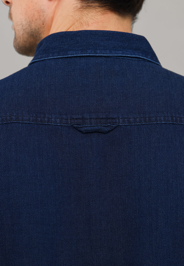MOC Kemeja Denim Lengan Panjang Pria Andres - Blue