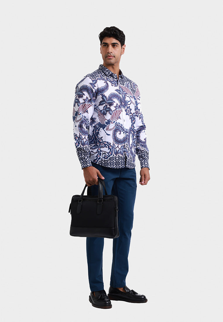 MOC Kemeja Batik Lengan Panjang Pria WANANTARA - NAVY
